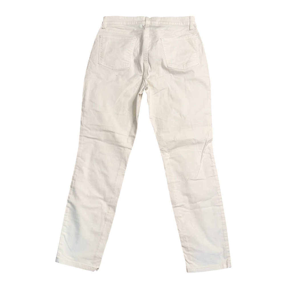 Eileen Fisher Slim Jeans Womens 10 Off White Excellent Organic Cotton Stretch - Picture 2 of 4